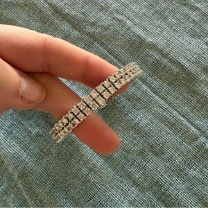 Stretch Crystal Rhinestone Stone Cuff bracelet